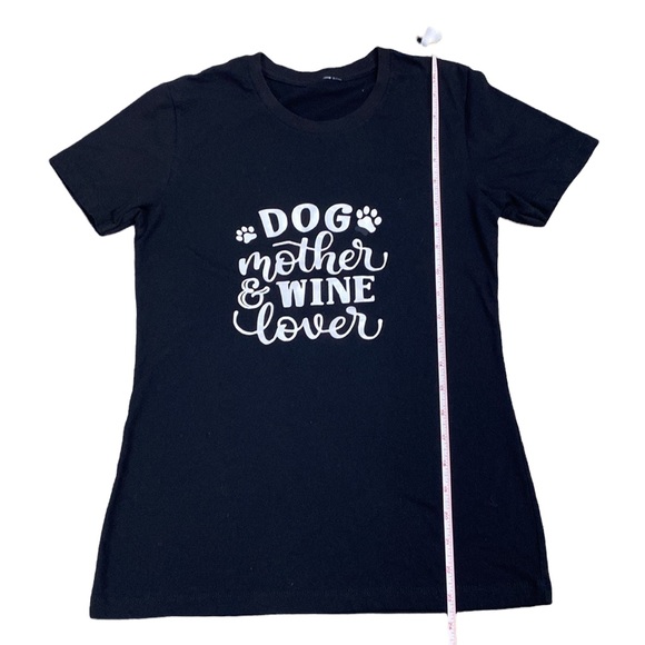 Dog Mother & Wine Lover Short Sleeve Tee Shirt, Black and white *NOT BRU… - Picture 3 of 6